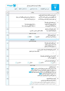 نمونه صفحات امتحانِت عربی دوازدهم مهروماه